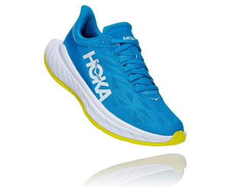 Hoka One One Carbon X 2 Ženske Road Tekaški Čevlji Modra / Rumena SI-723948G